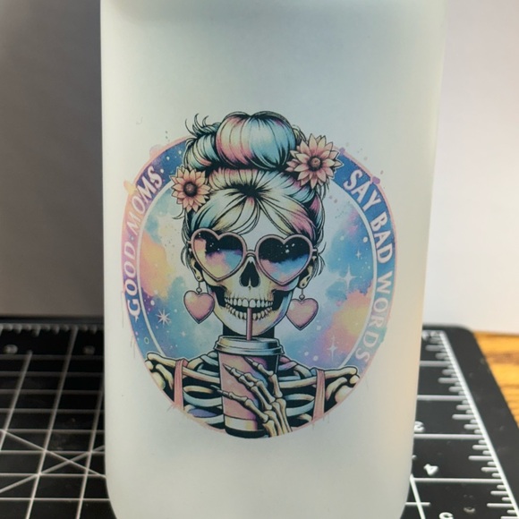 16oz Frosted Custom Personalized Glass Cup - Picture 2 of 3